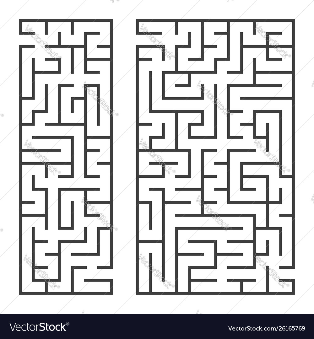 A set two rectangular mazes with an entrance vector image A set two rectangular mazes with an entrance