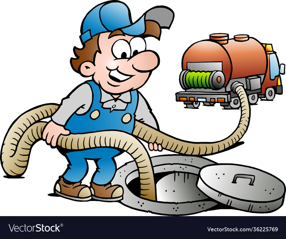 Cartoon a happy sewer master Royalty Free Vector Image