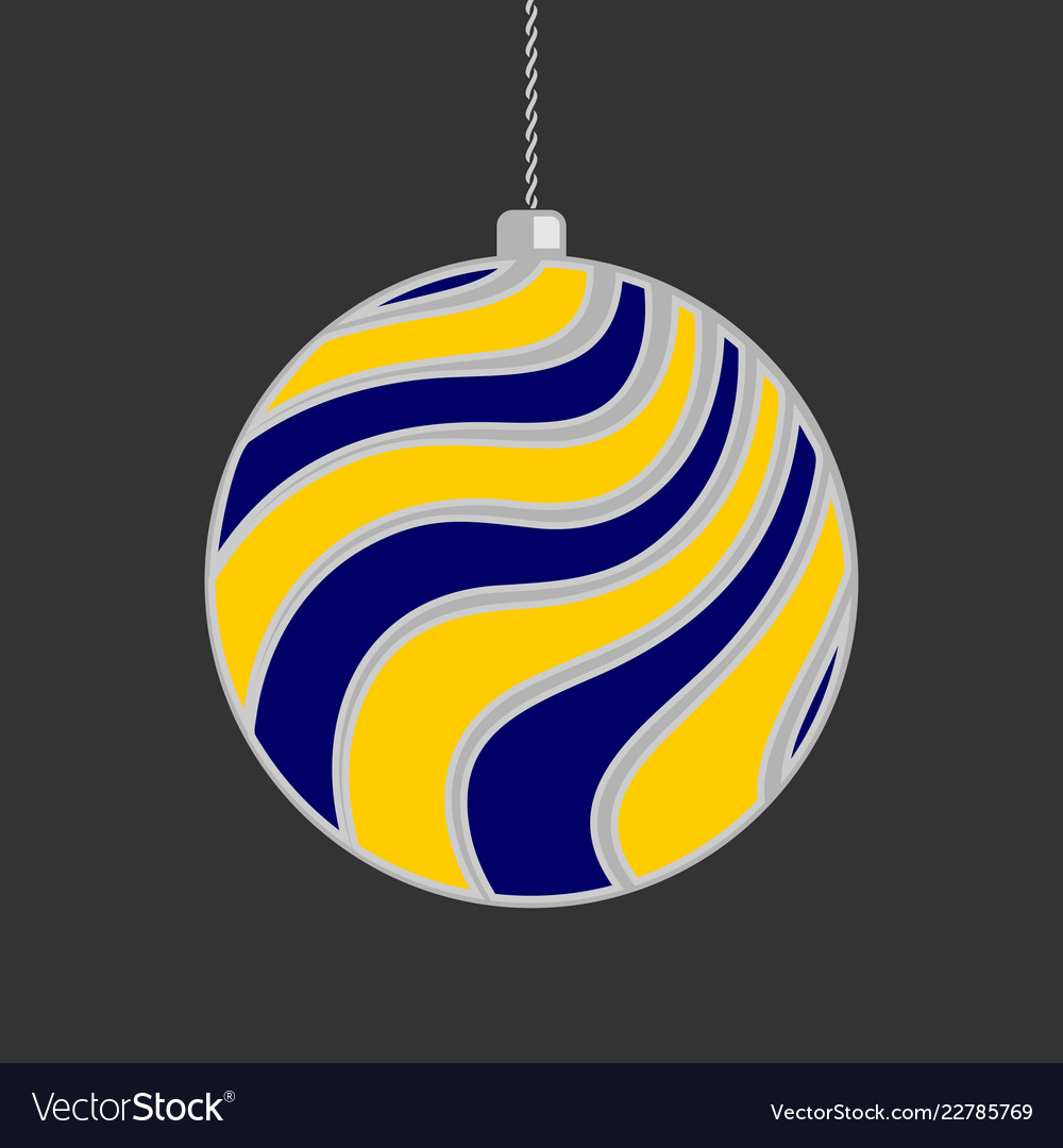 Christmas ball in flat style on dark background