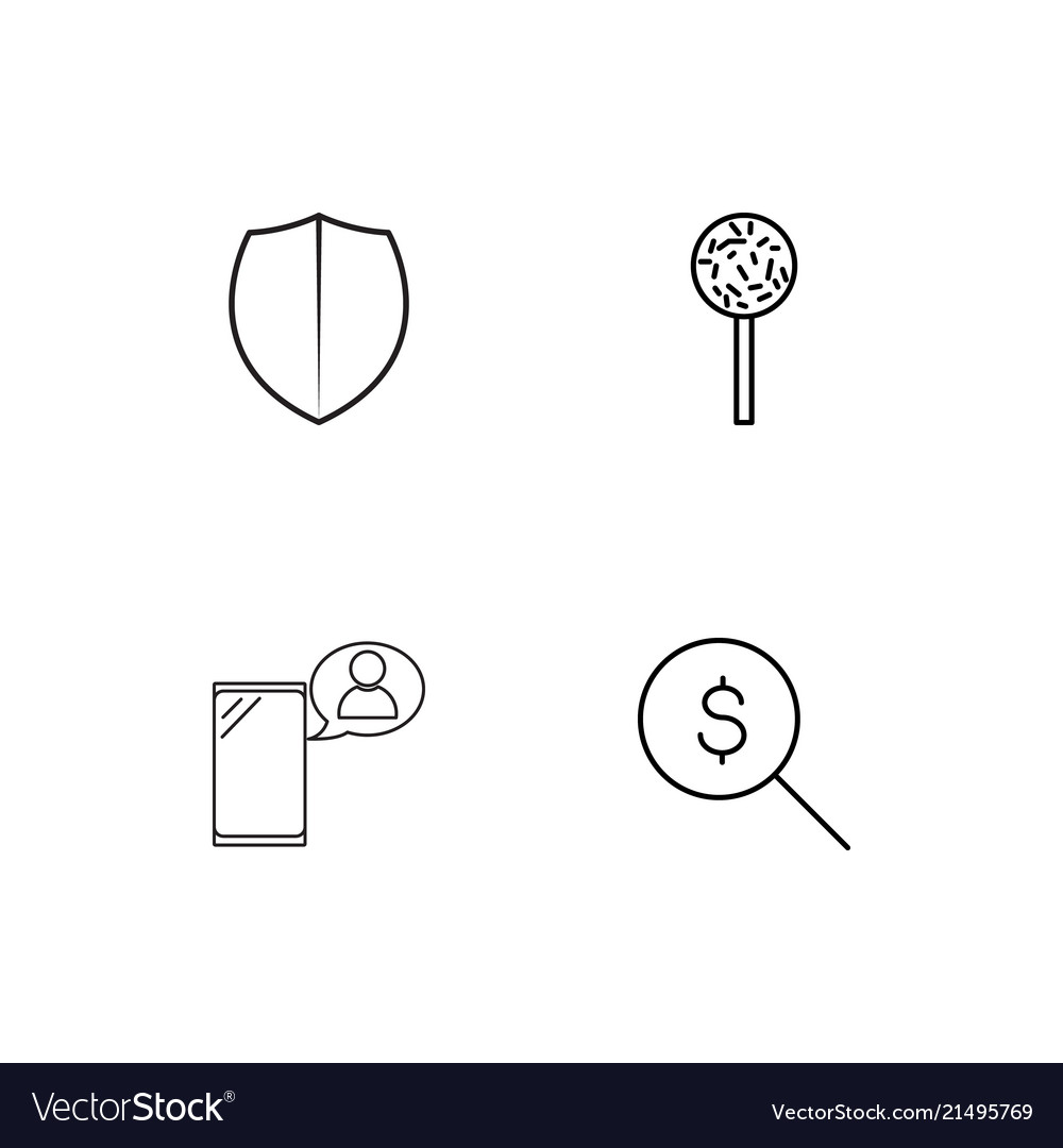 Cyber security linear icons set simple outline