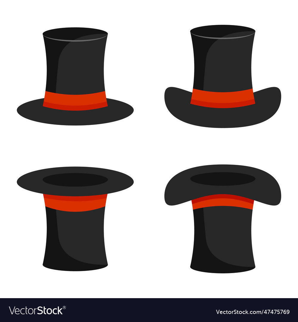 Cylinder hat with red ribbon