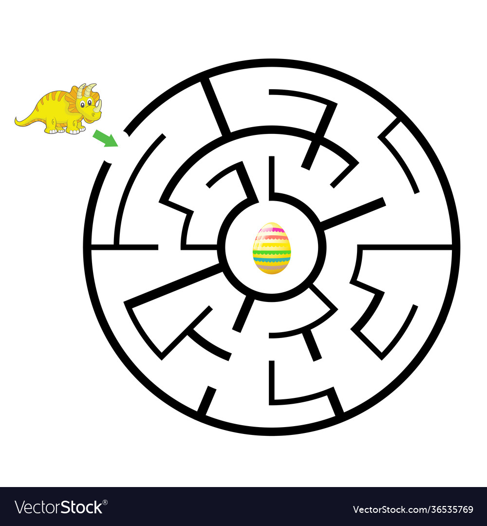 Dinosaur mazes for kids maze games worksheet Vector Image