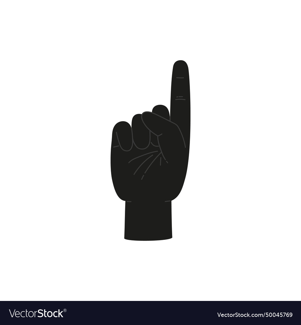 Finger sign one 1 number black silhouette