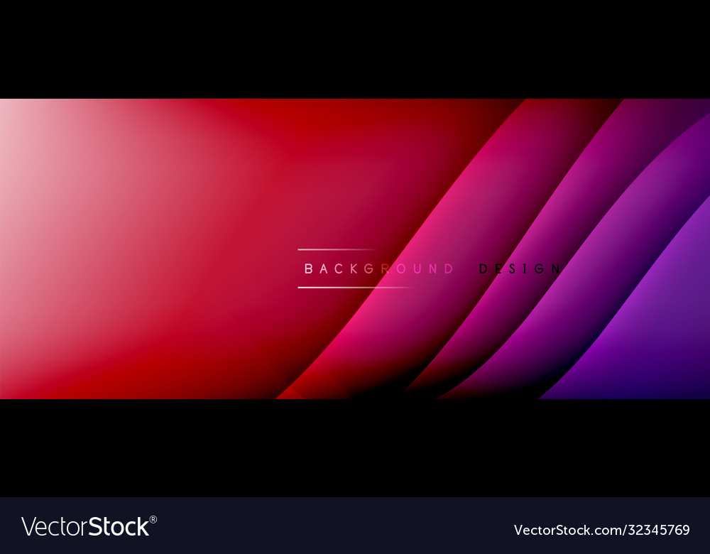 Fluid gradient waves with shadow lines and glowing