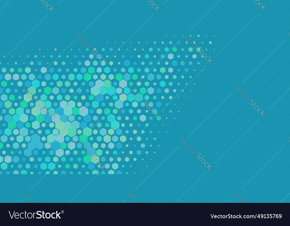 Geometric multi size hexagon with color