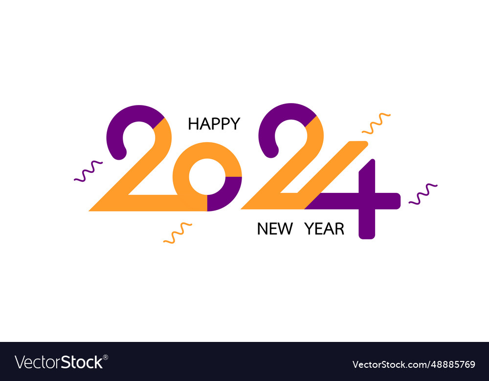 Happy new year 2024 on white background