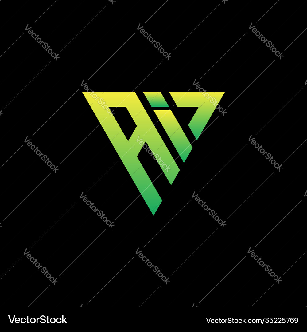 Initial triangle logo monogram with shape Vector Image