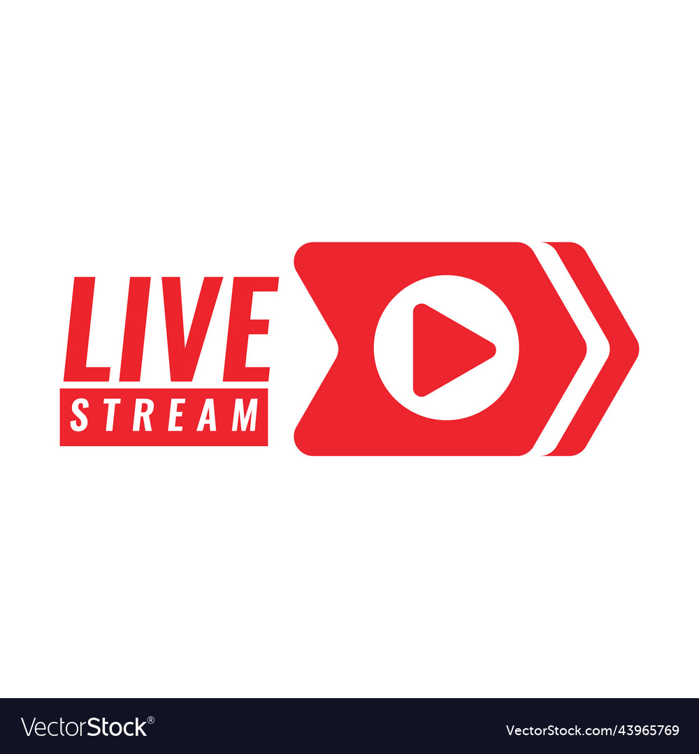 Live stream icon or symbol for broadcasting design vector image Live stream icon or symbol for broadcasting design