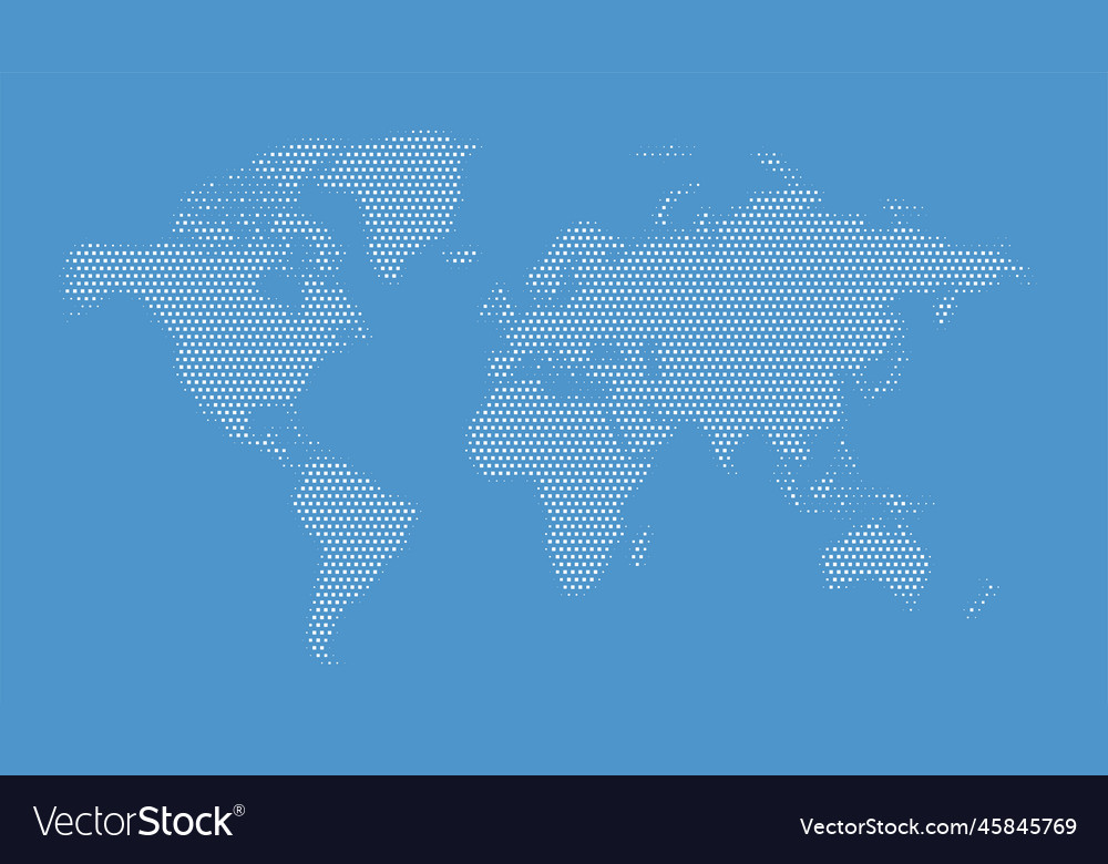 Minimal world map in pixel pattern template design
