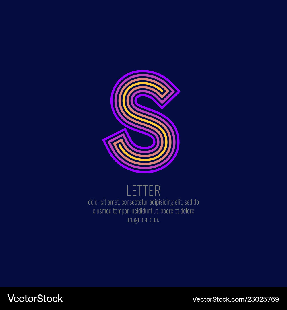 Modern linear logo and sign the letter s Vector Image