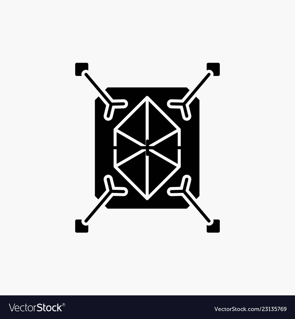 Object prototyping rapid structure 3d glyph icon vector image Object prototyping rapid structure 3d glyph icon
