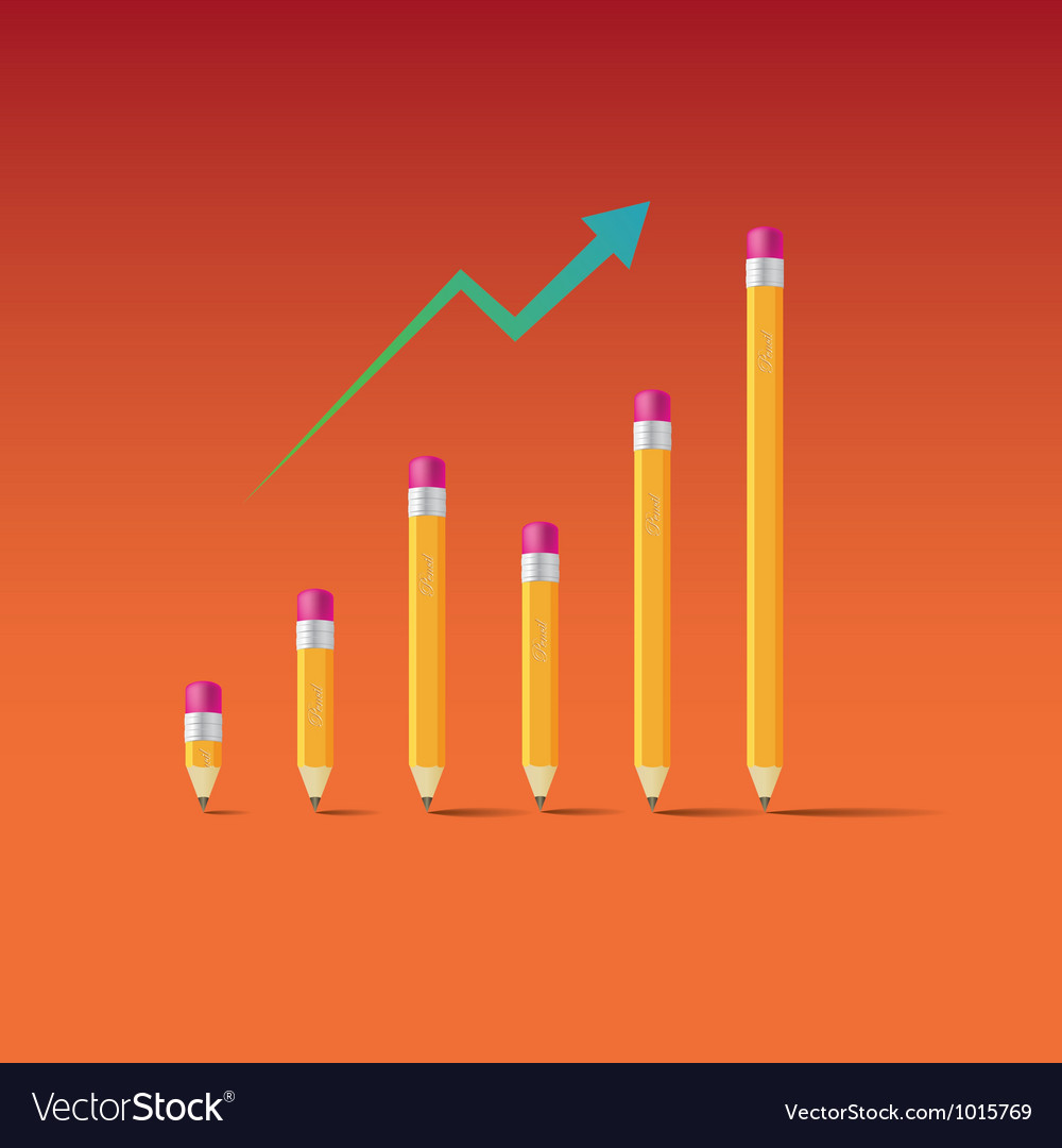 Pencil graph Royalty Free Vector Image VectorStock