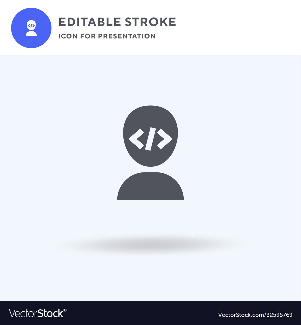 Programmer icon filled flat sign solid
