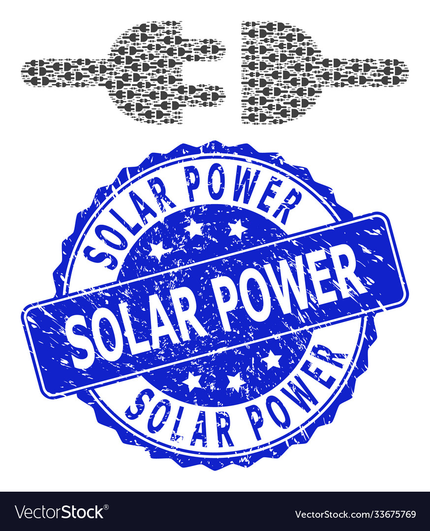 Rubber solar power round seal and recursion Vector Image Rubber solar power round seal and recursion
