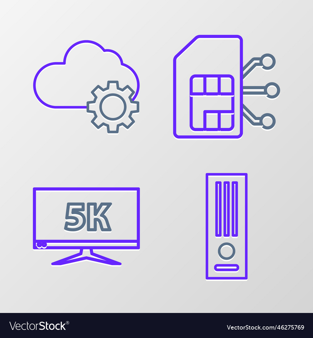 Set line video game console monitor display vector image Set line video game console monitor display