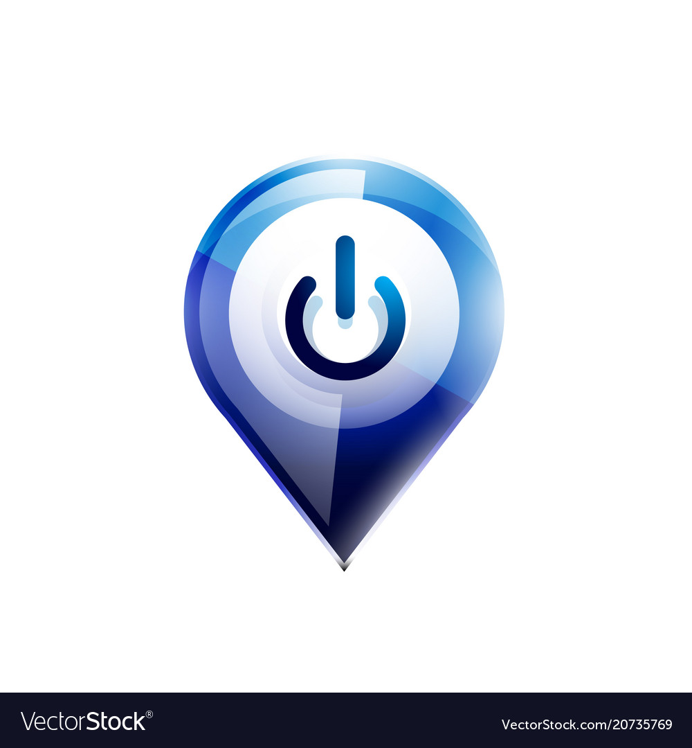 Techno futuristic start power button vector image Techno futuristic start power button