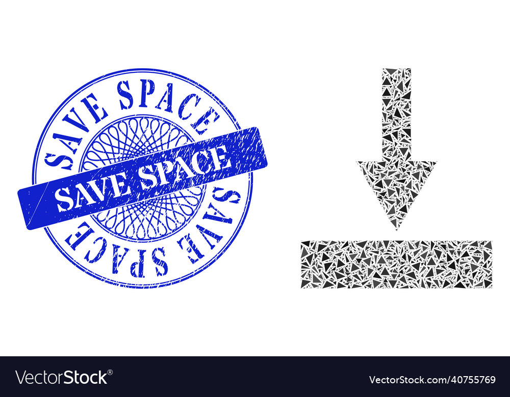 Textured save space stamp and triangle move bottom