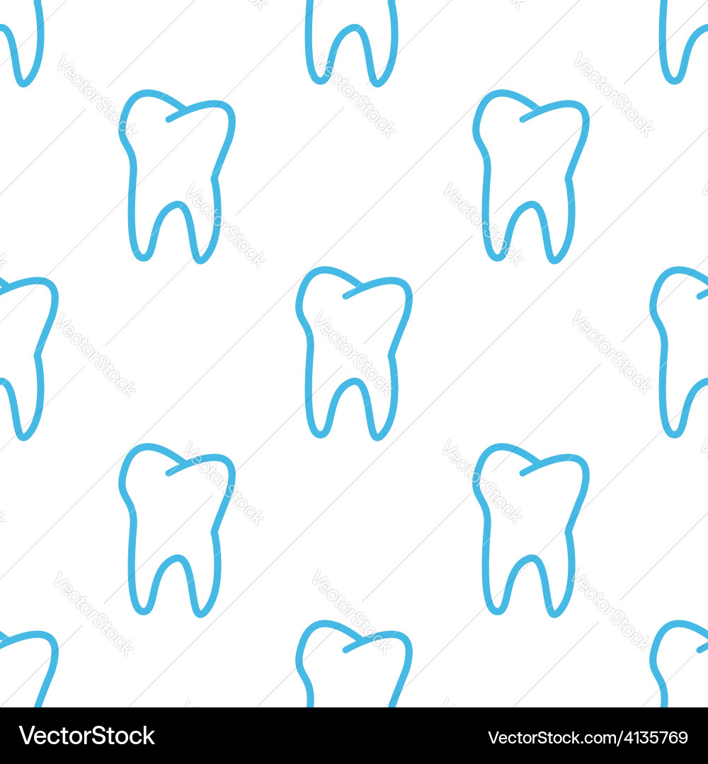 Tooth seamless pattern Royalty Free Vector Image