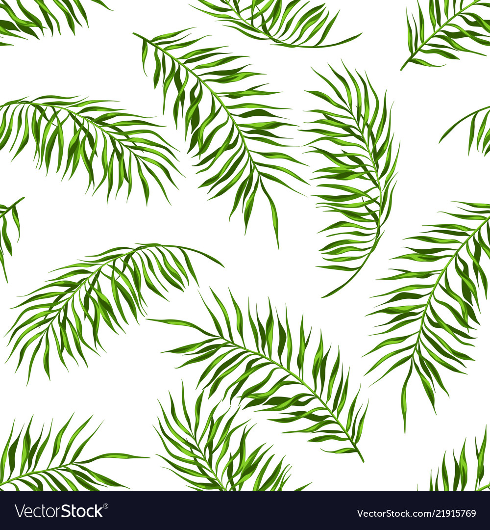 Tropical Palm Leaves Seamless Pattern