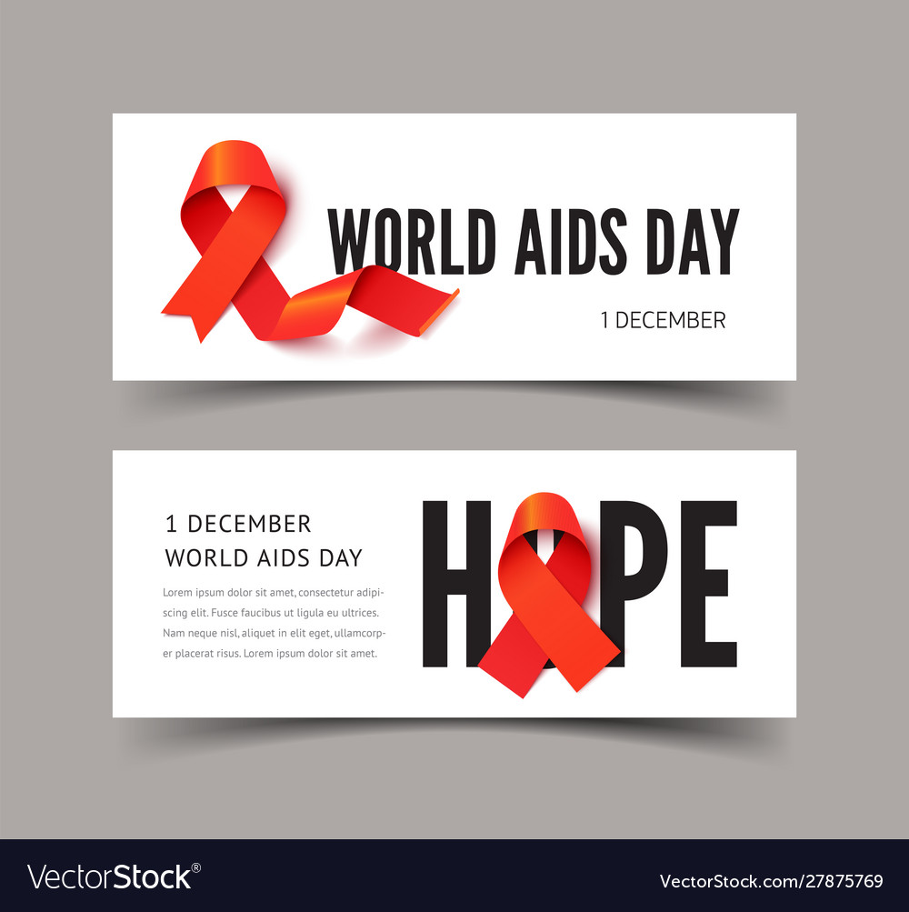 World Aids Awareness Day Banner Templates Vector Image