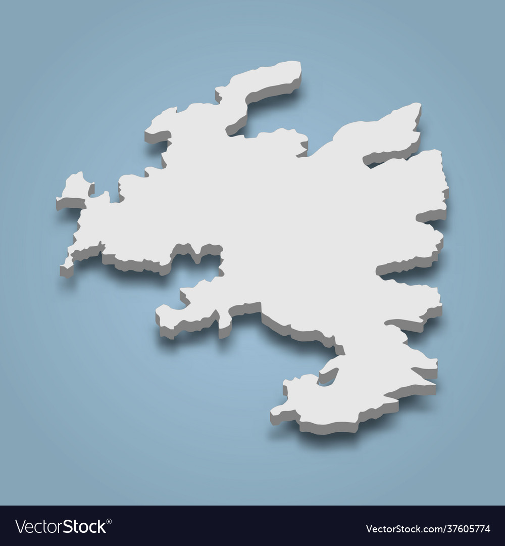 3d isometric map symi is an island in Royalty Free Vector