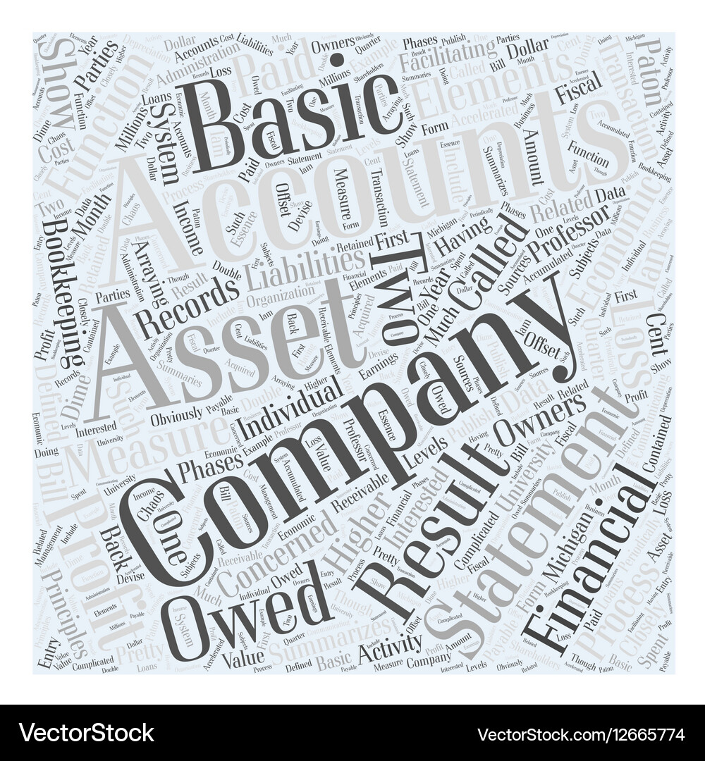 Basic Accounting Principles Word Cloud Concept Vector Image