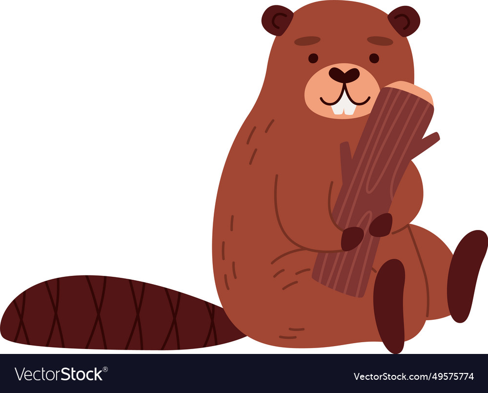 Beaver with log