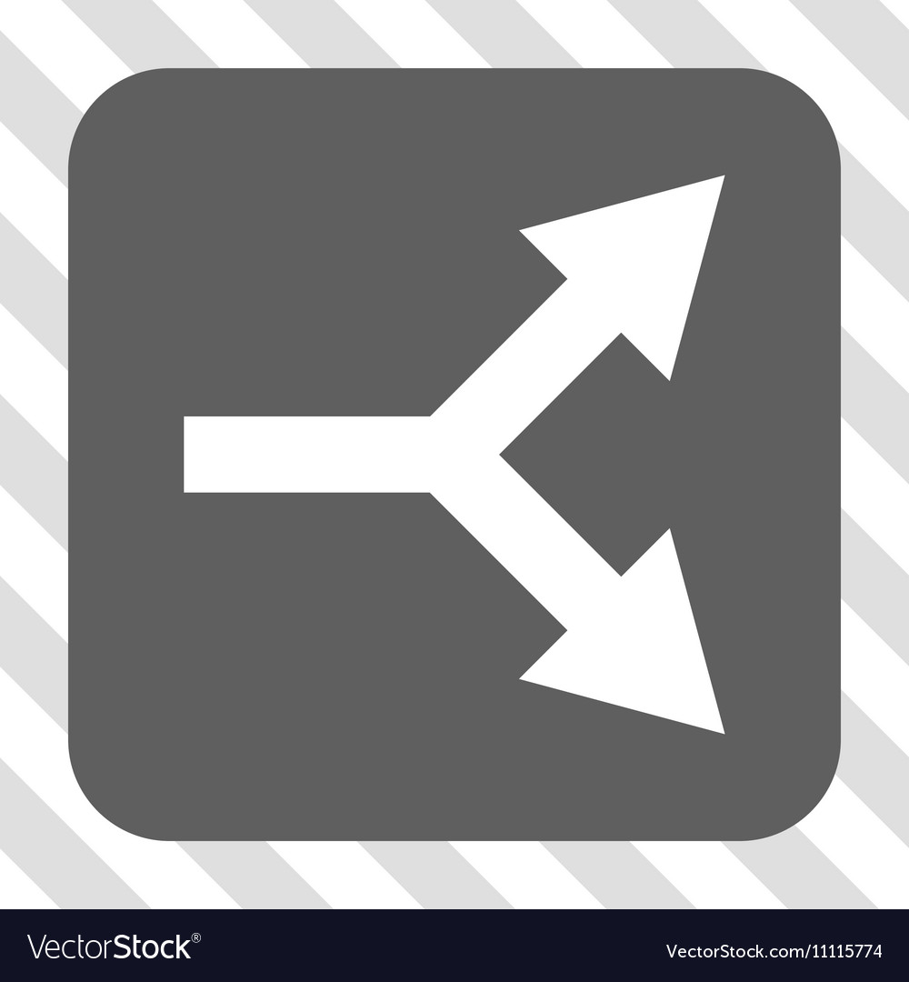 Bifurcation arrow right rounded square button