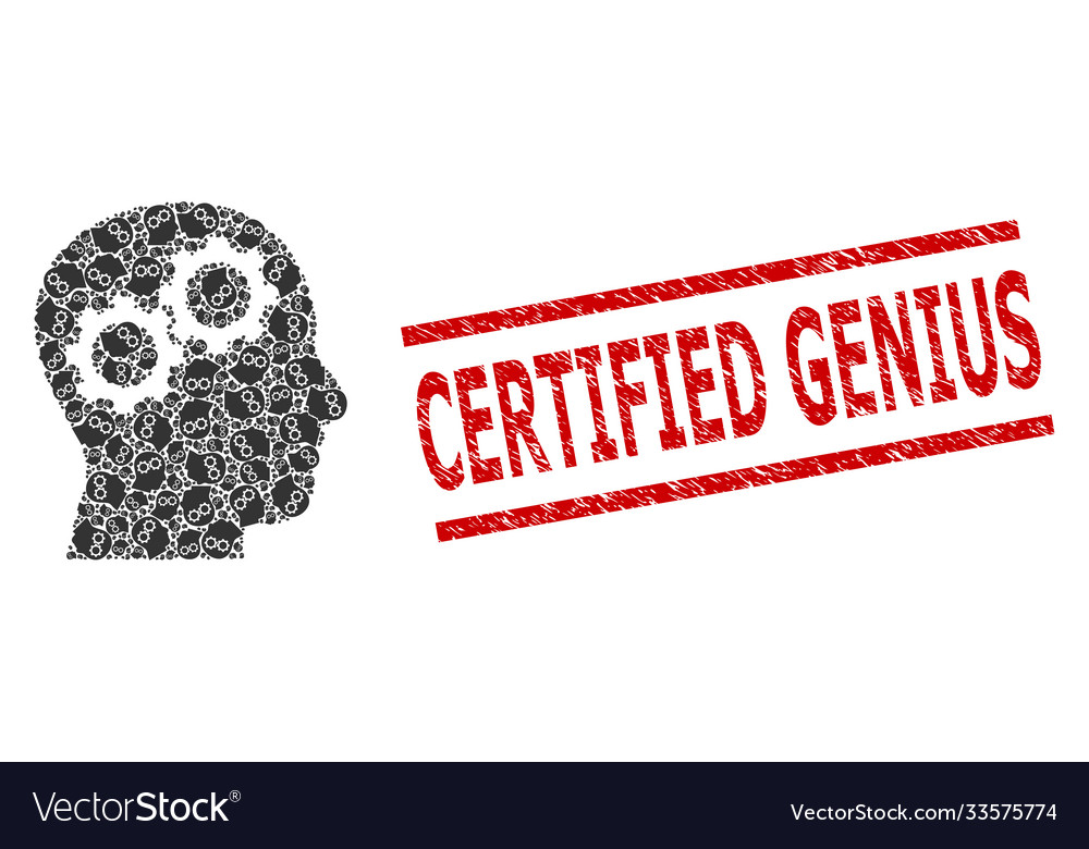Brain gears recursion collage icons vector image Brain gears recursion collage icons