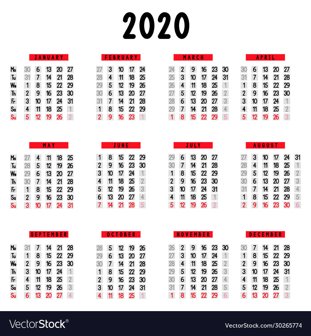 Kalender 2020