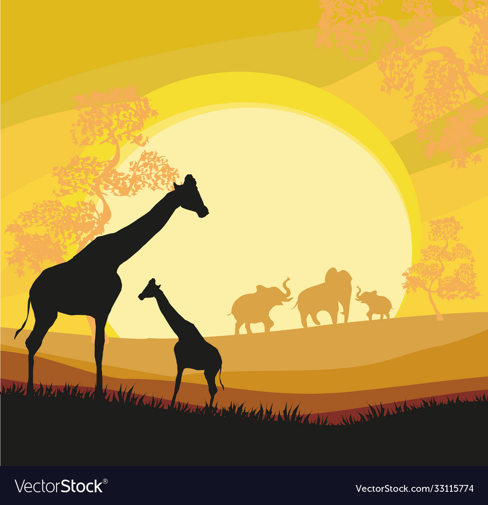 Cartoon african savannah karte poster