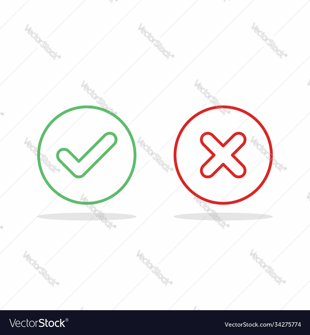 Check and wrong marks tick cross