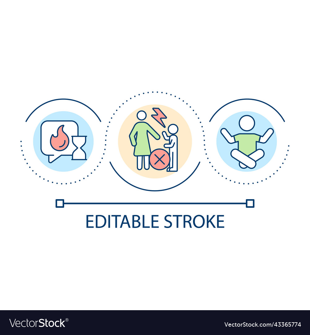 Cope with negative situations loop concept icon vector image Cope with negative situations loop concept icon