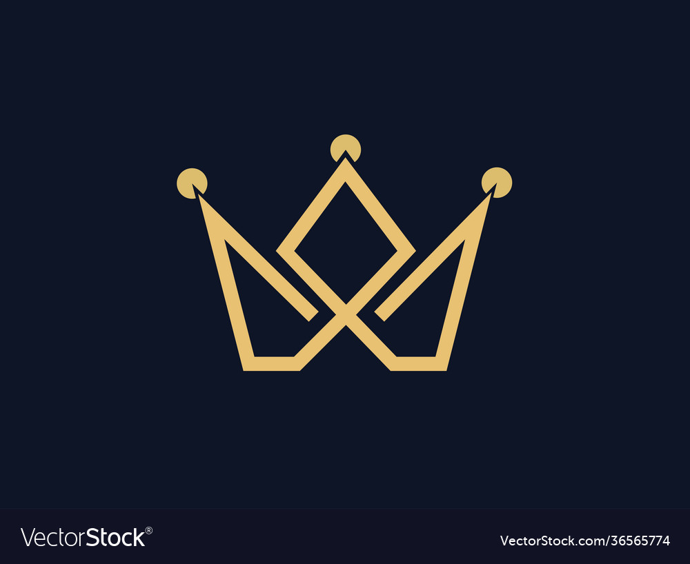 Crown logo design golden crown Royalty Free Vector Image