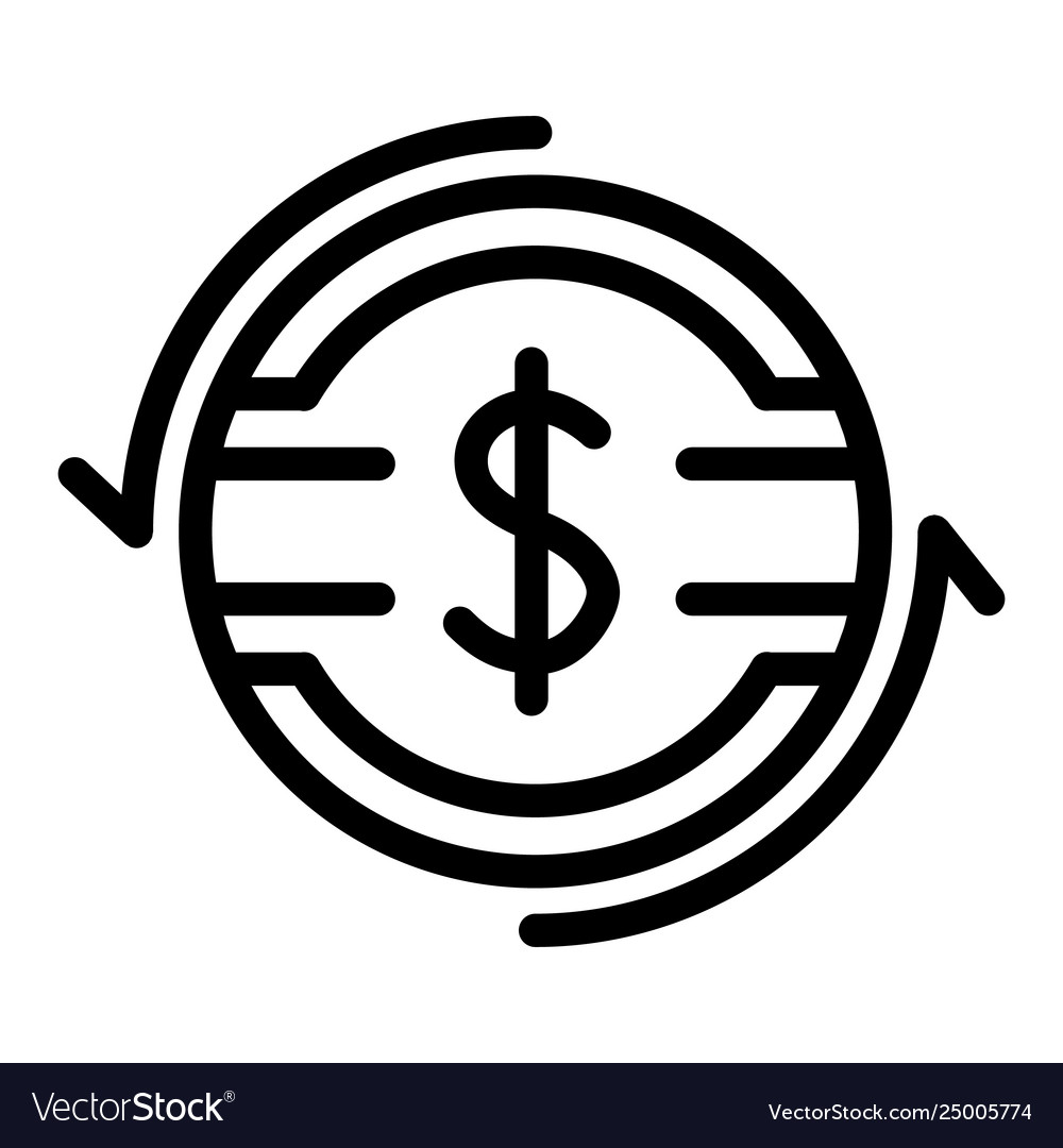Dollar rate line icon coin with arrows Vector Image Dollar rate line icon coin with arrows