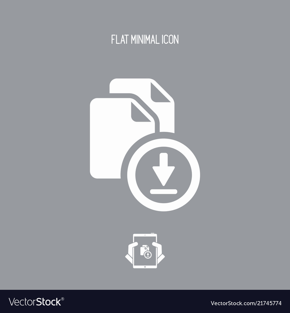 Files multiple downlad - flat minimal icon