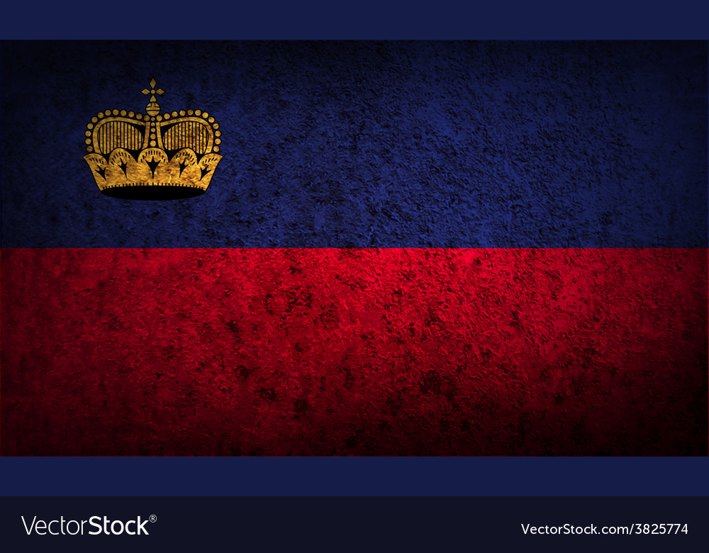 Flag of liechtenstein with old texture Royalty Free Vector