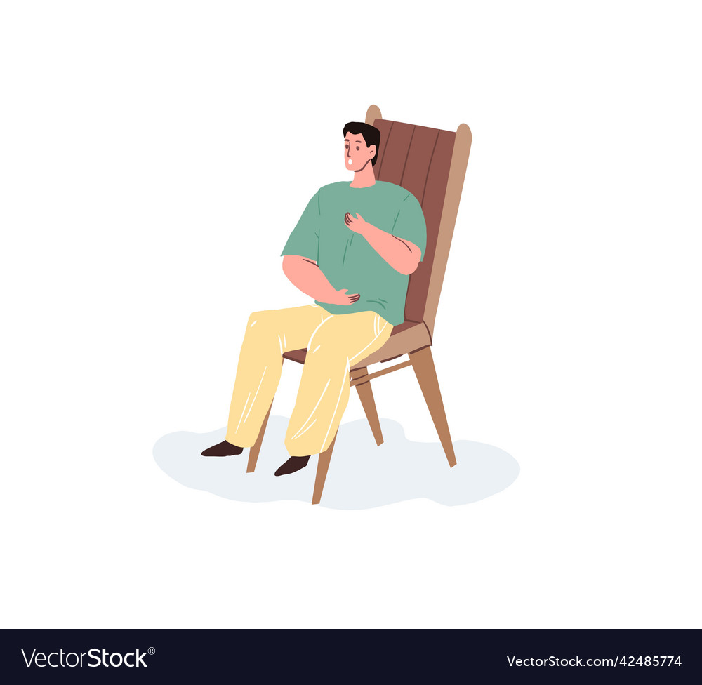 Flat cartoon man character listening to lecture Vector Image