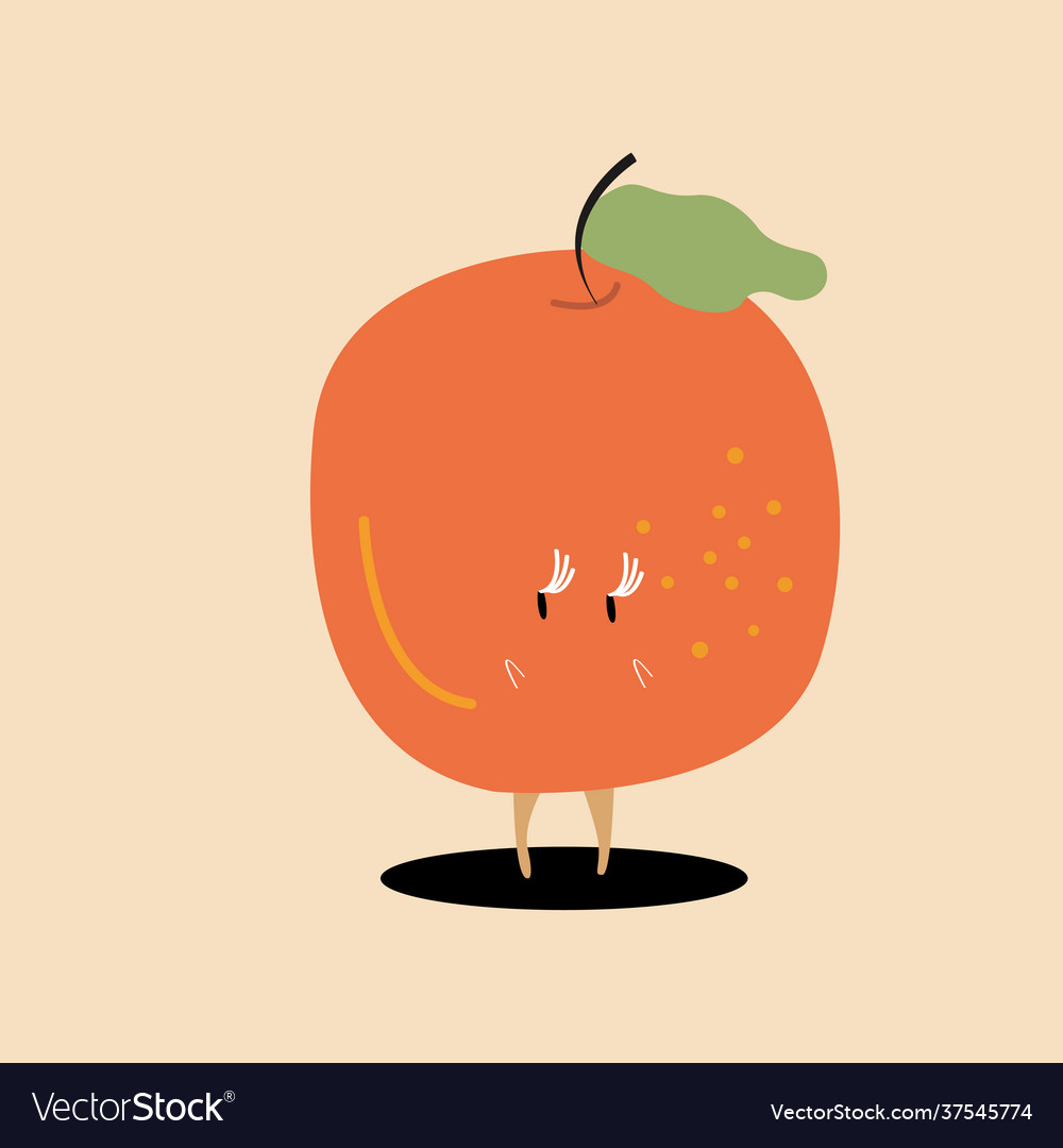 Fresh orange cartoon character