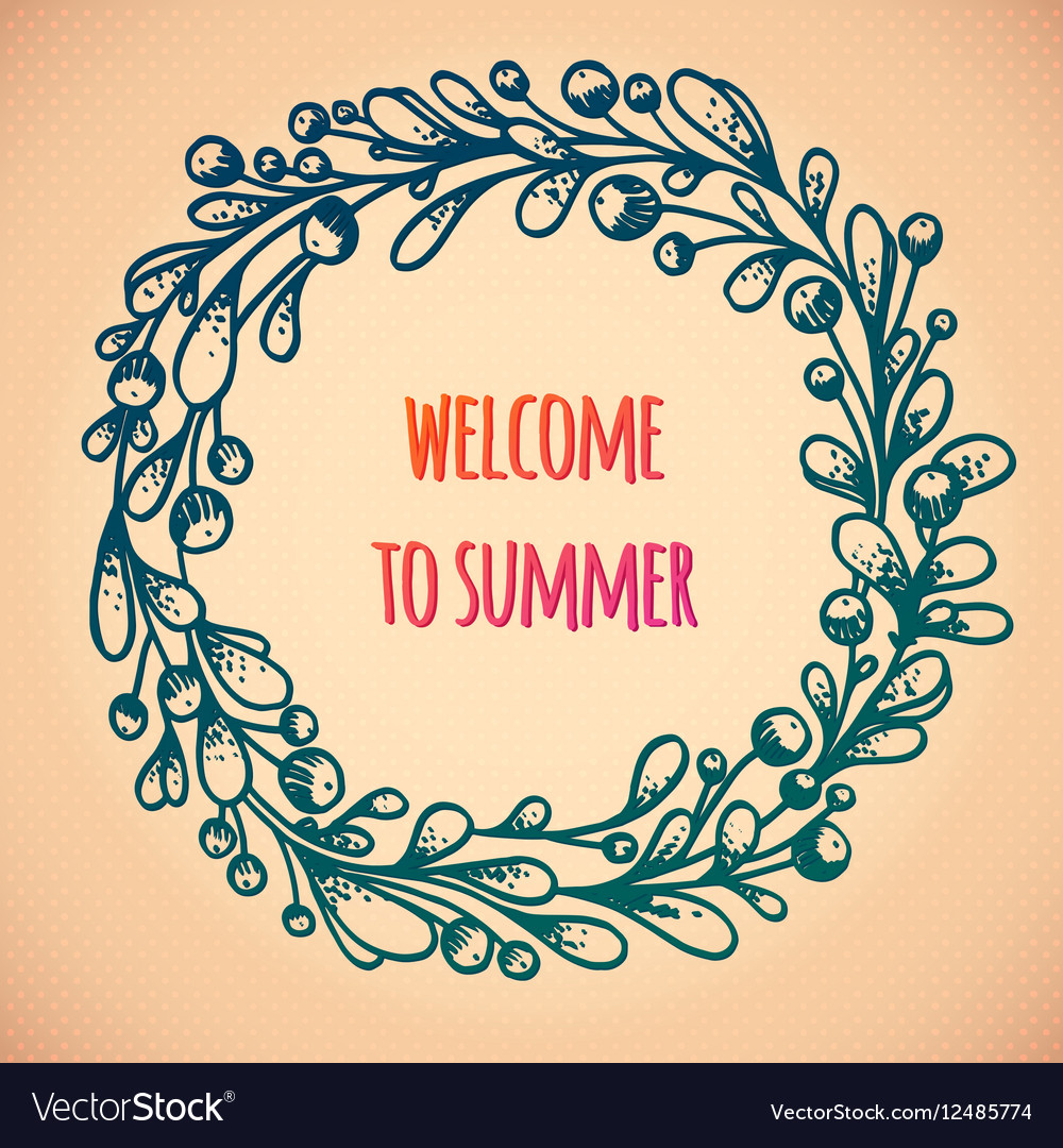 Happy summer wreath Royalty Free Vector Image - VectorStock