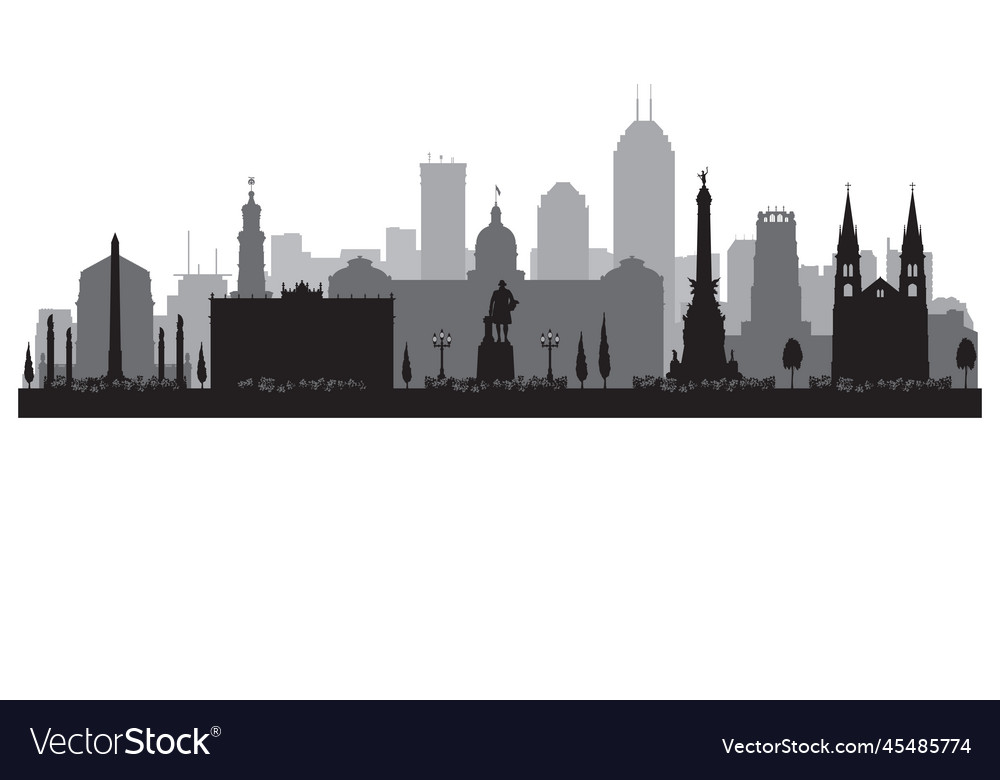 Indianapolis indiana city skyline silhouette Vector Image