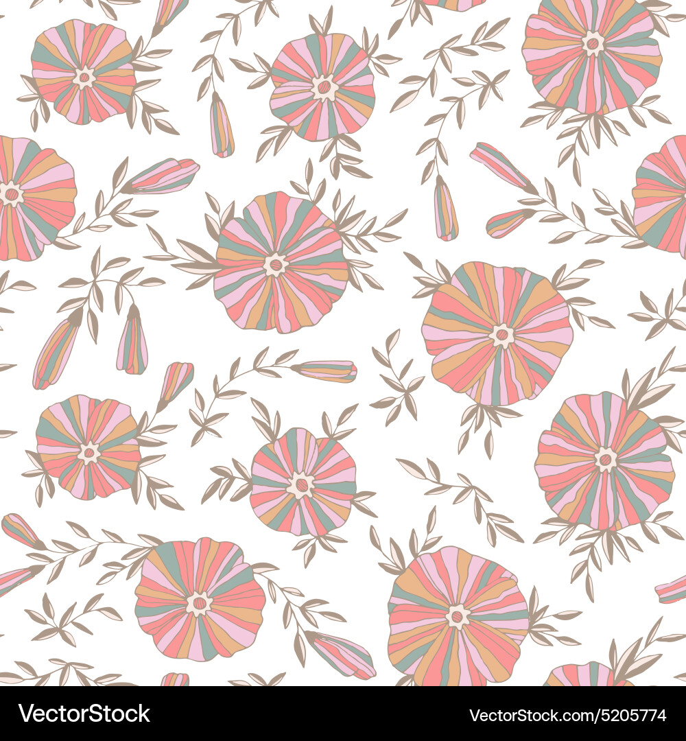 Light seamless pattern with elegant flowers Vector Image