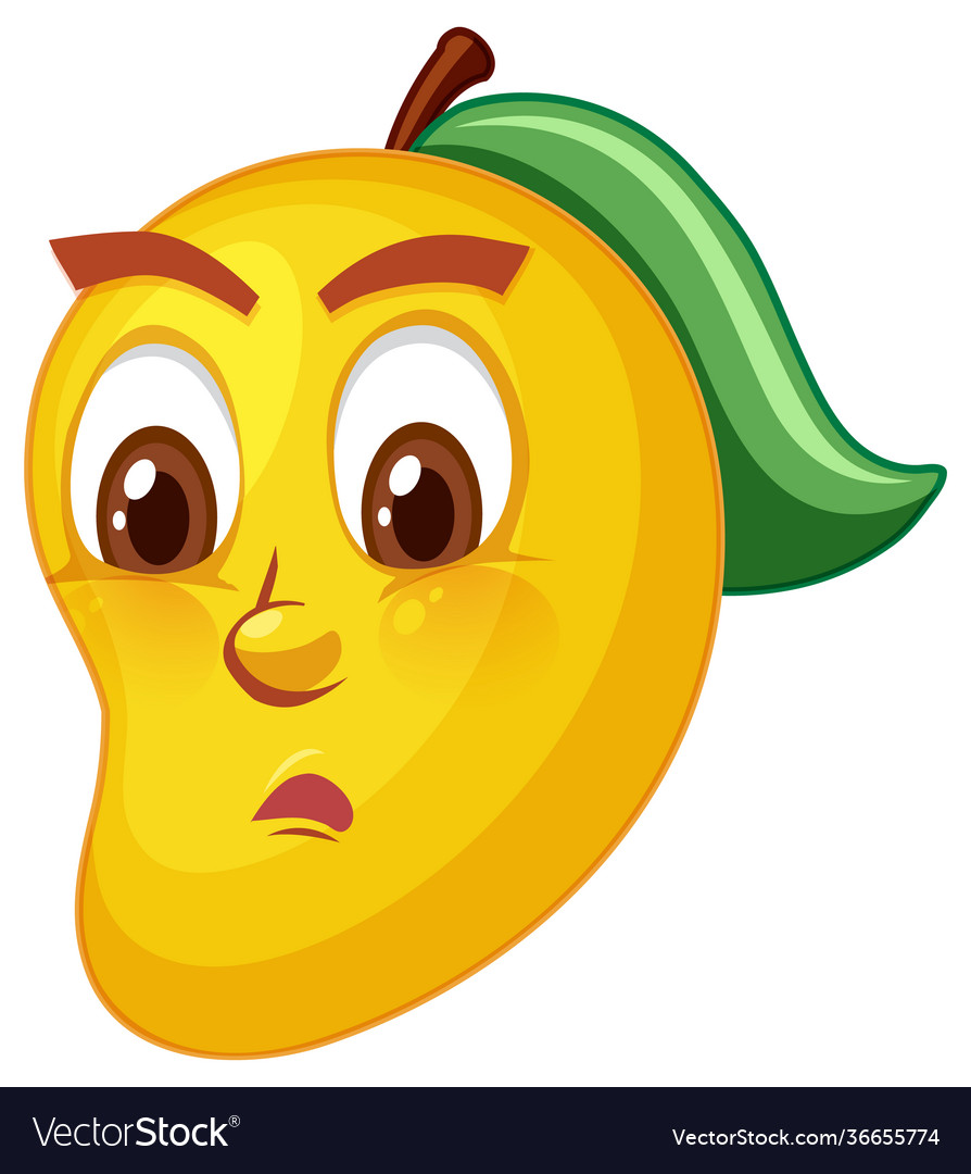 Mango cartoon character with facial expression