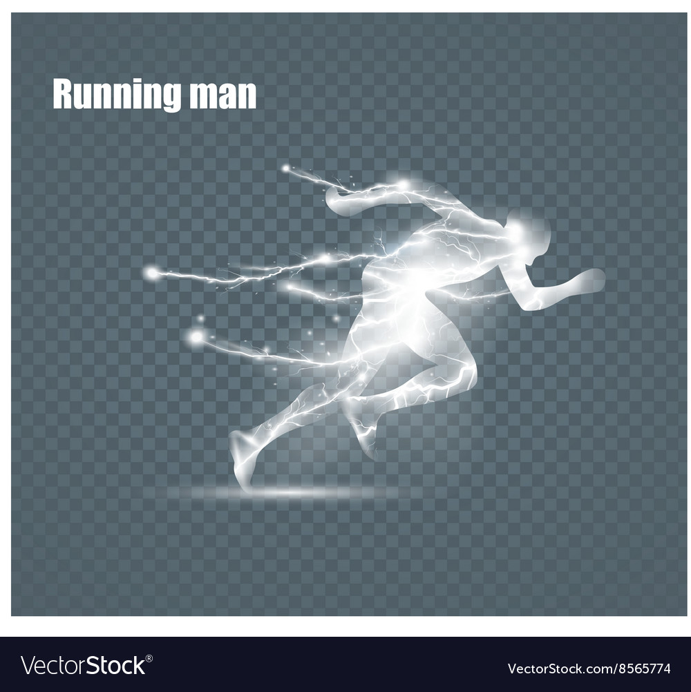 Running Man with Lightning