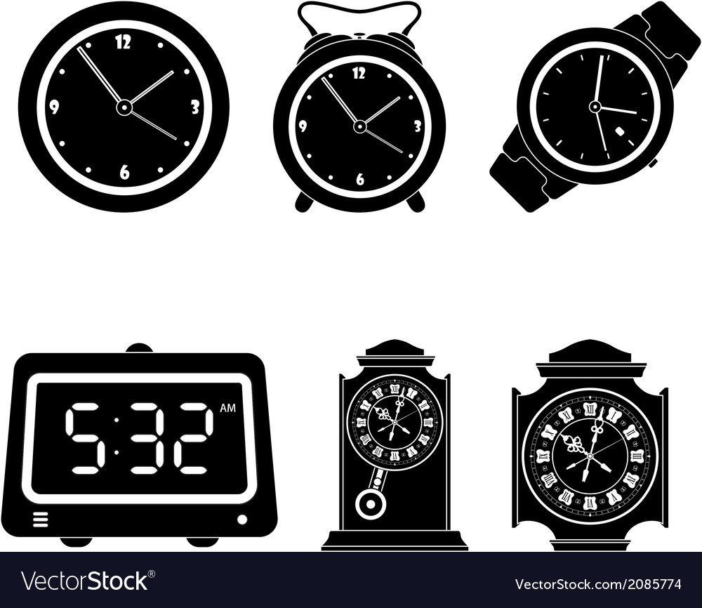 Set of clock icons