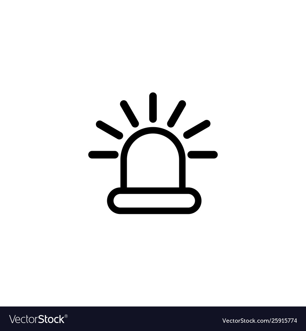 Siren light line icon in flat style for apps ui