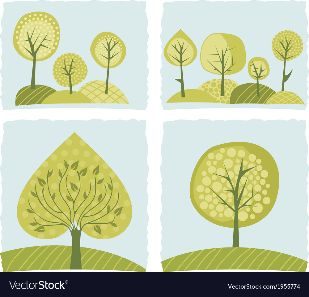 Spring trees set