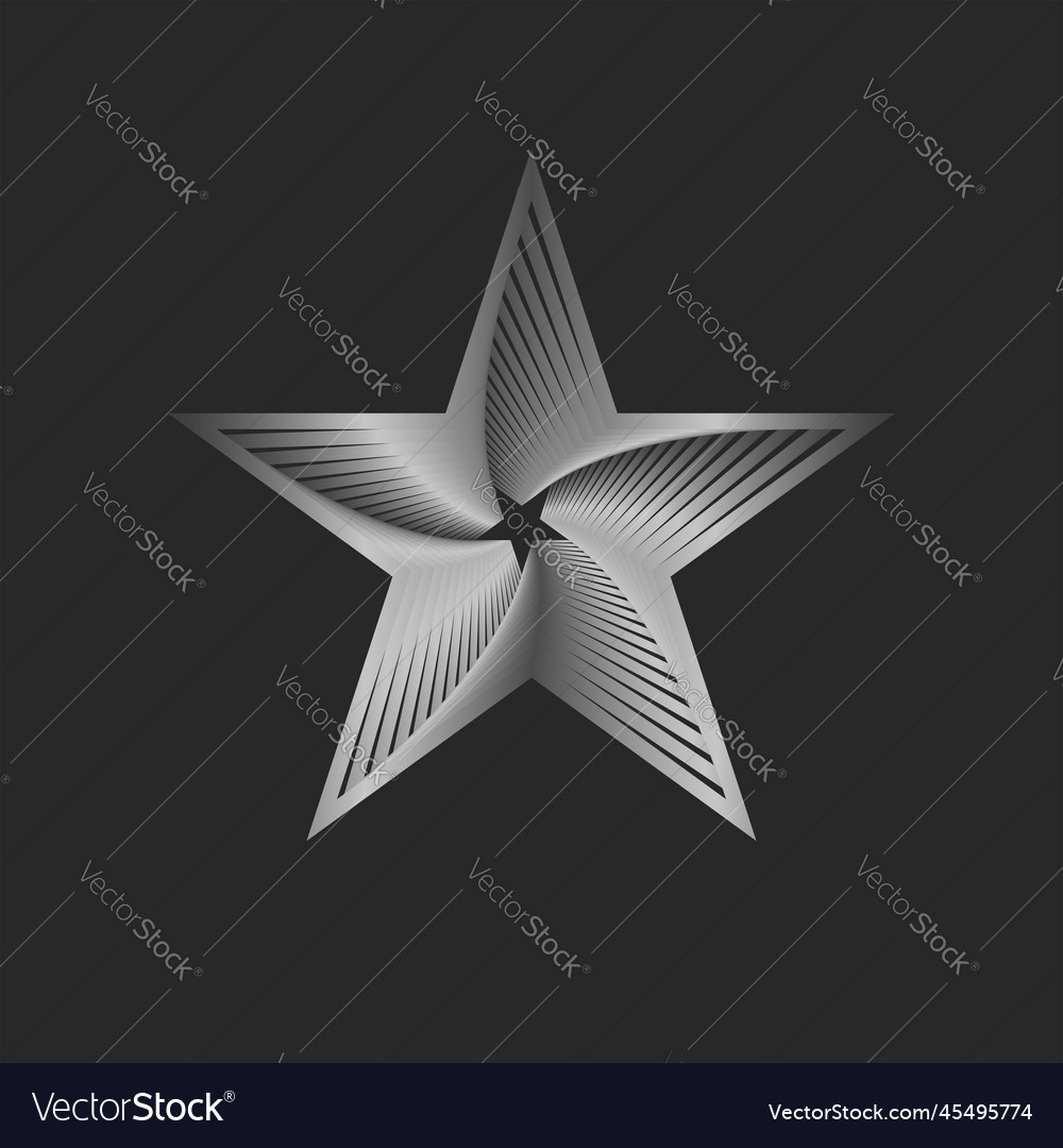 Star logo spiral perspective pattern Royalty Free Vector