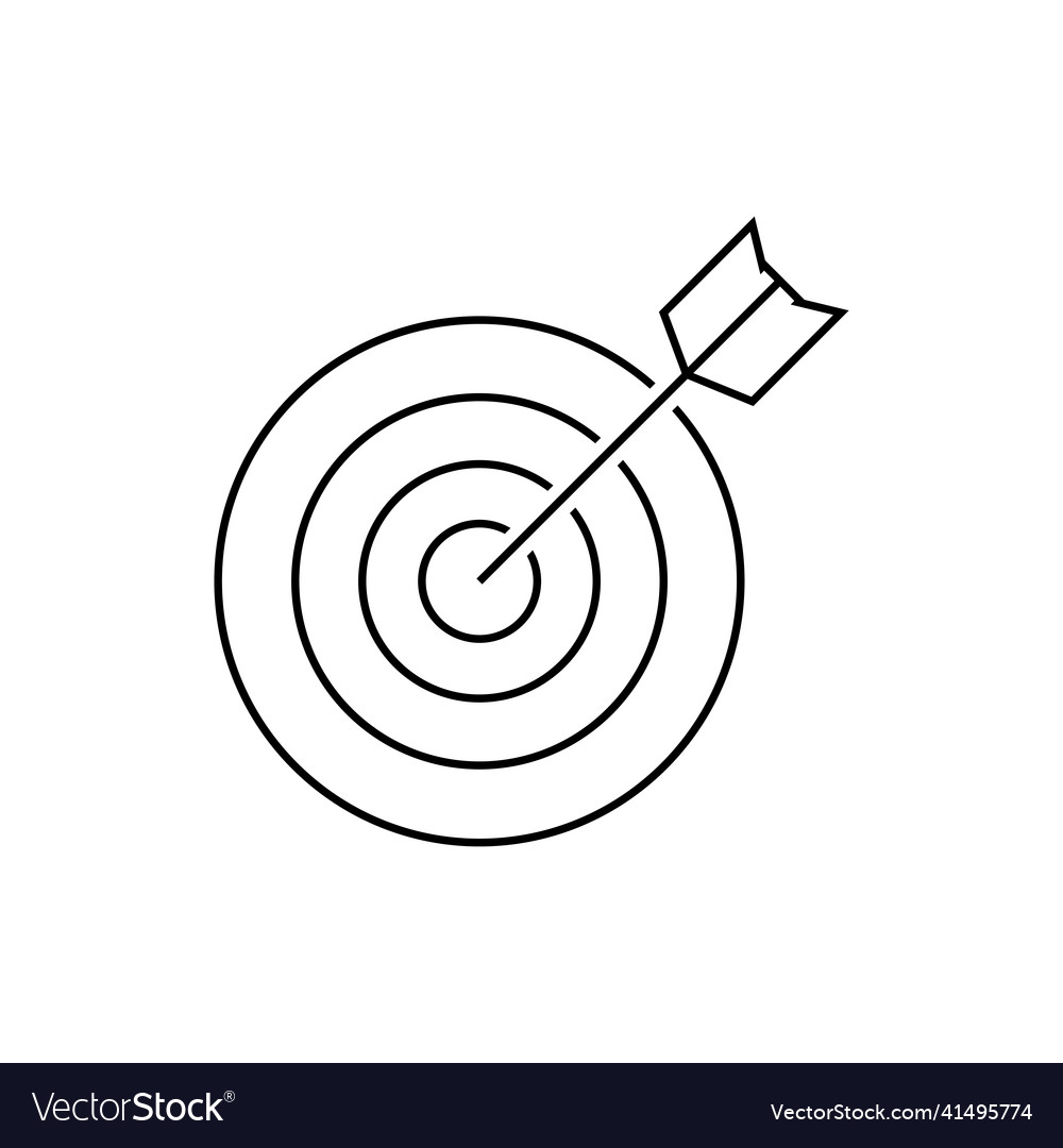 Target linear icon one of a set web vector image Target linear icon one of a set web