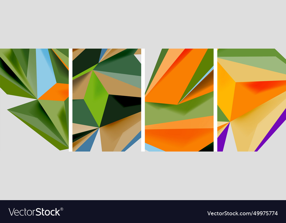 Triangle low poly mosaic posters